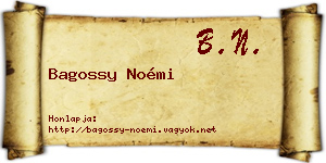 Bagossy Noémi névjegykártya